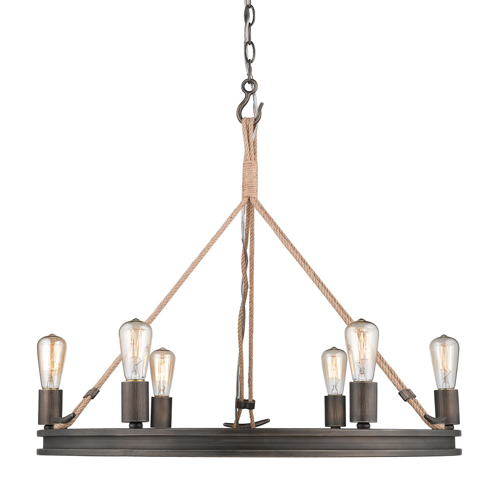 Chatham 6 Light Chandelier in Gunmetal Bronze